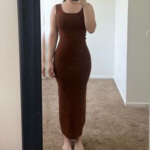 Zara Brown Sleeveless Maxi Dress